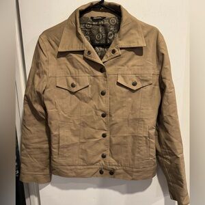 Gianfranco Ferre trucker canvas jacket blazer khaki tan moto unisex safari S/M